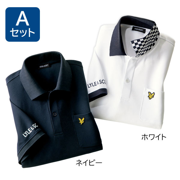 ★新品、未使用 ★LYLE & SCOTT ホワイトシャツ Lサイズ　半袖 LYLE&SCOTT ライル＆スコット ドライポロシャツ 同サイズ2色組