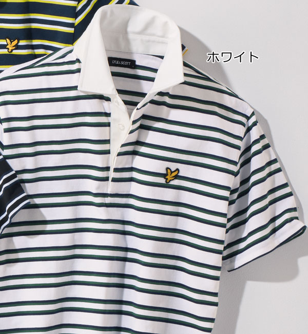 LYLE&SCOTT ライル＆スコット ボーダー柄 ラガーポロシャツ 台襟