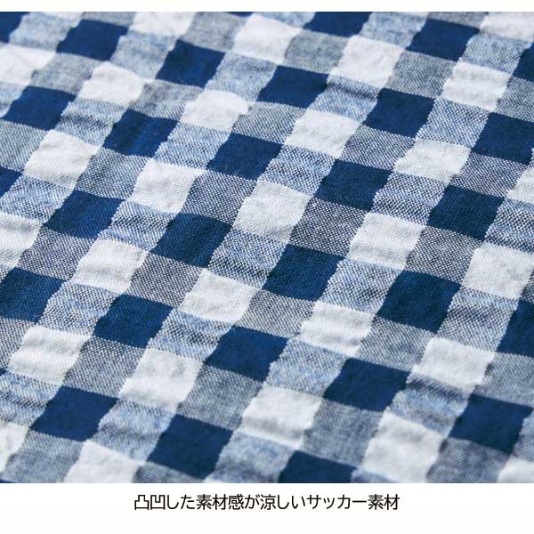 FILA（フィラ） 7分袖ギンガムチェックシャツ 冷房対策 メンズ 春夏秋