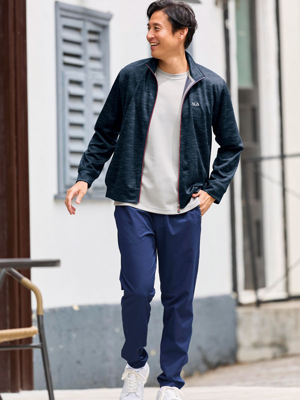 FILA フィラ 杢調ジャージブルゾン 吸水速乾 接触冷感 前
