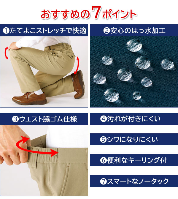 VARESE UOMO ヴァレーゼ 快適機能満載パンツ 同サイズ2色組 選べる股下