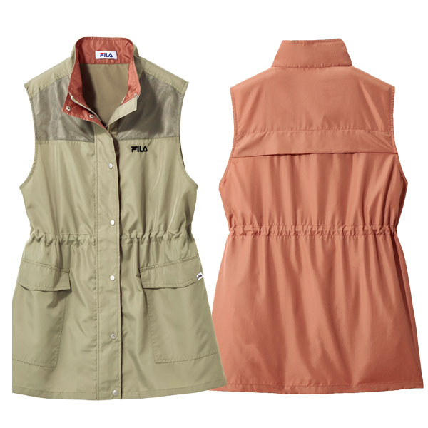 新品　FILAベストLサイズ FILA（フィラ） 爽やかメッシュ使い配色ベスト 大きめポケット