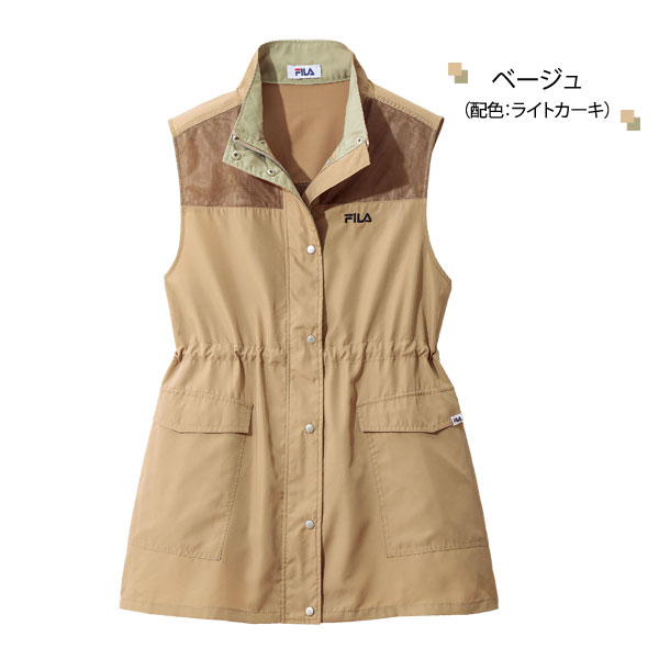 FILA 爽やかメッシュ使い配色ベスト 大きめポケット アクティブベスト レディース 春夏秋 961587 FILA 爽やかメッシュ使い配色ベスト 大きめポケット アクティブ