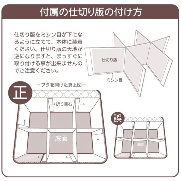 付属の仕切り板の付け方