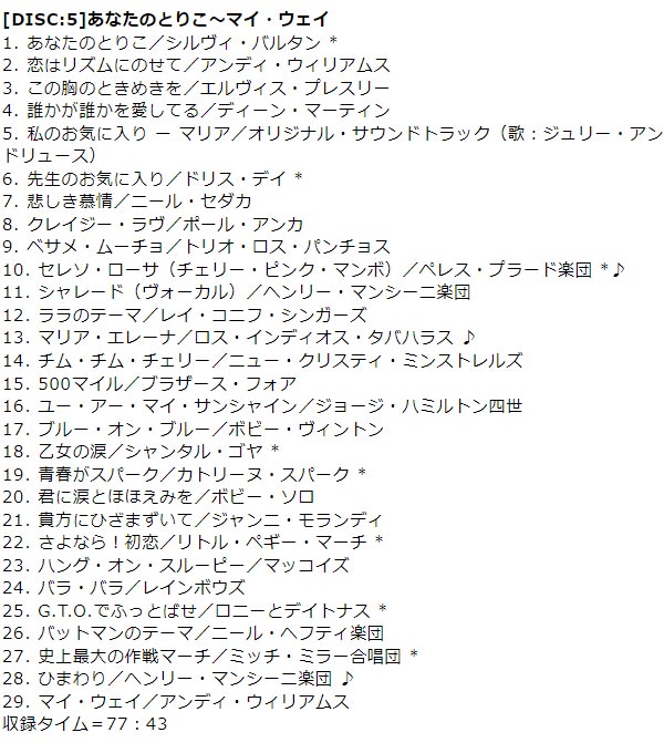 ゴールデン・ラジオ・ヒッツ 想い出の洋楽ポップス 懐メロ CD5枚