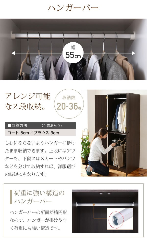 【たのめる便発送】洋服ダンス　クローゼット　1枚目写真⑥ 楽天市場】ワードローブ 服吊り ロッカー 上置き付 引出し 幅80