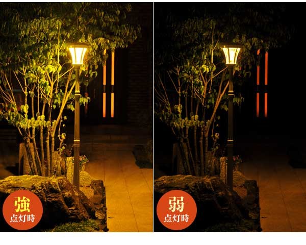 ヨーロピアン調ソーラーLED街灯 大型ガーデンライト 工事不要 : 1147
