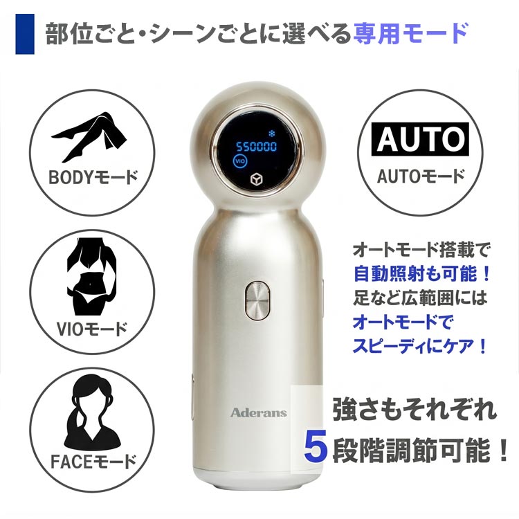 アデランス 脱毛器 DORAISE アイスクリーンPRO IPL 光美容器 全身 顔