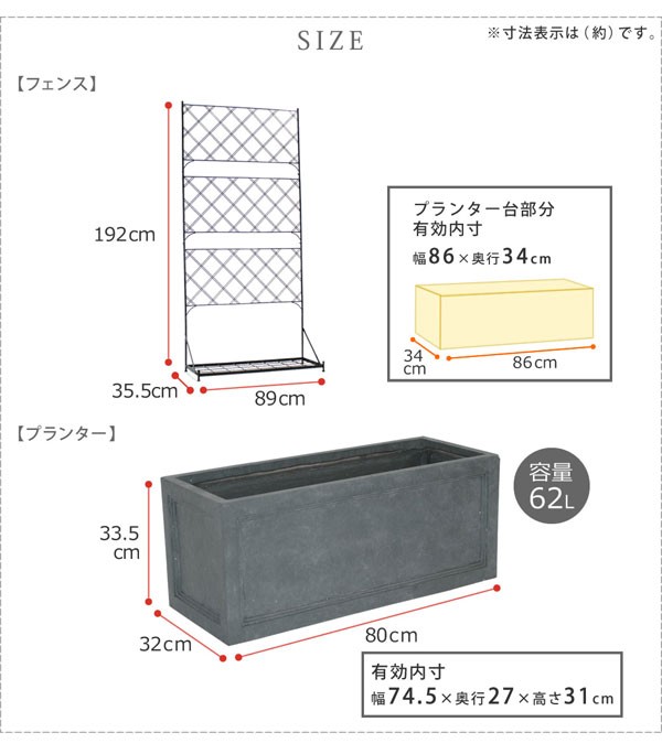 フェンスを フェンス ガーデニング Iffp007set わくわくファニチャー 通販 Paypayモール プランター台付 プランターセット ハイ