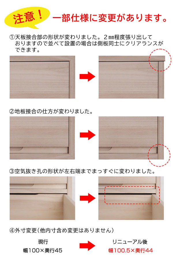 仕様変更点