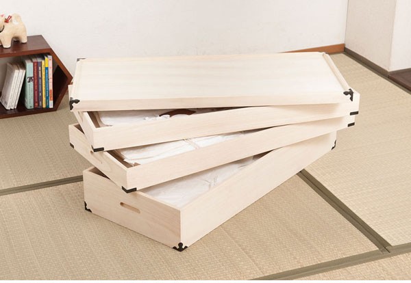 桐衣装ケース 桐衣装箱 3段 幅91cm 高さ33cm 桐製収納ケース 桐