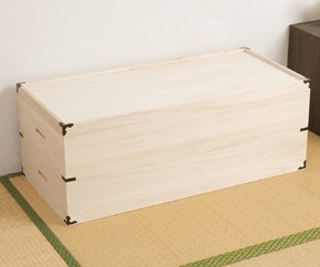 桐 衣装ケース 衣装箱 2段 蓋付き 桐箪笥 着物 和服 高級 桐衣装箱 深型2段 深型収納BOX HI-0004 : わくわくファニチャー
