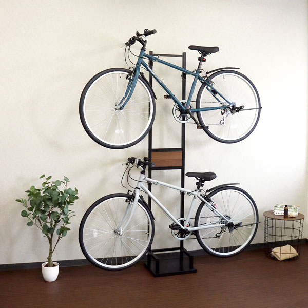 楽天市場】サイクルラック フック高さ調節可能 自転車 2台用