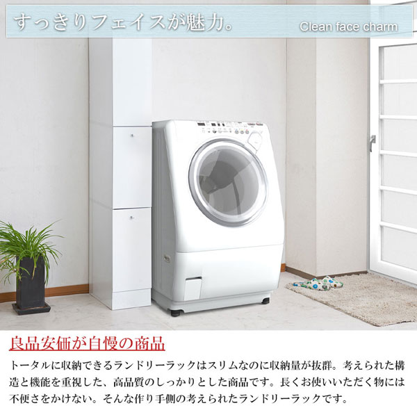 薄型ランドリーラック 幅25cm 2分別タイプ スリム 隙間収納 収納家具