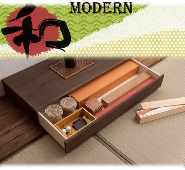 置き床　置き床間 置き床 置床 桐 幅100cm 塗装仕上げ 床の間 引き出し付 完成品 日本製