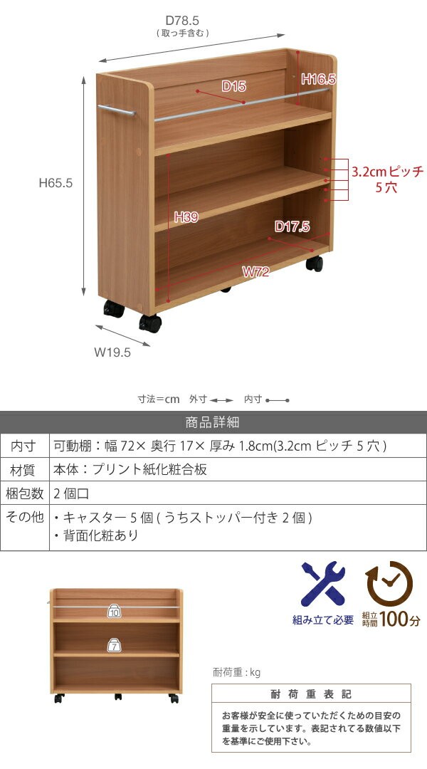 大容量 押入れ スライド 隙間 収納庫 ラック 本棚 4個セット キャスター付き クローゼット 収納 ラック 本棚 2個セット 幅19 奥行58 キャスター付き