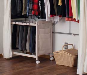 日本製 ハンガーラック カーテン付クローゼットロッカー ワードローブ