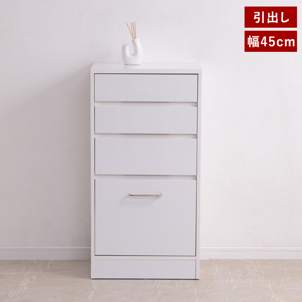 キャビネット　木製　ホワイト　キャスター付き　新品未使用 薄型キャビネット 幅80cm 引き戸式扉 SIRO ハイグロスホワイト