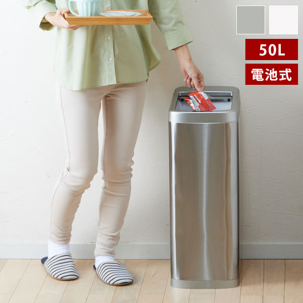 谷村実業 シャッター式横開きセンサーゴミ箱 30L 自動開閉 キッチン