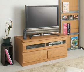 ス天然木テレビボード 幅101cm ナチュラル