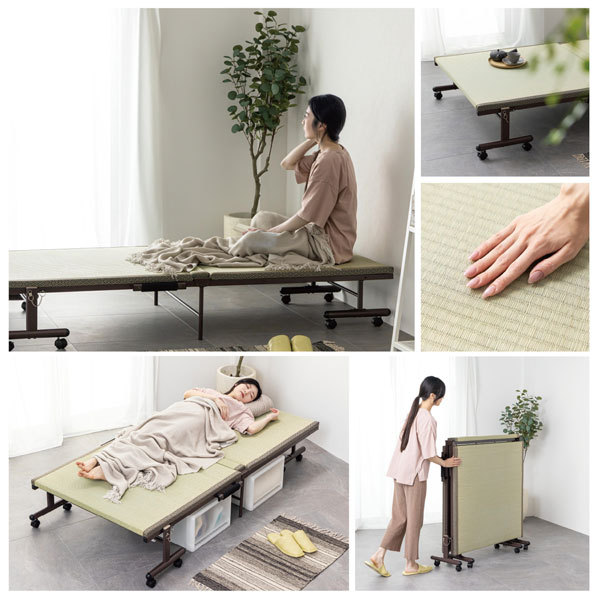 畳式折りたたみベッド い草畳ベッド シングル 固定できる