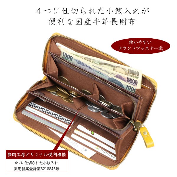 4つに仕切られた小銭入れ