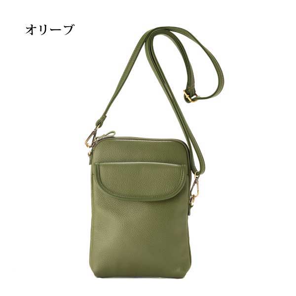 牛革スマホが操作できるショルダーバッグ 豊岡工房 日本製 開閉