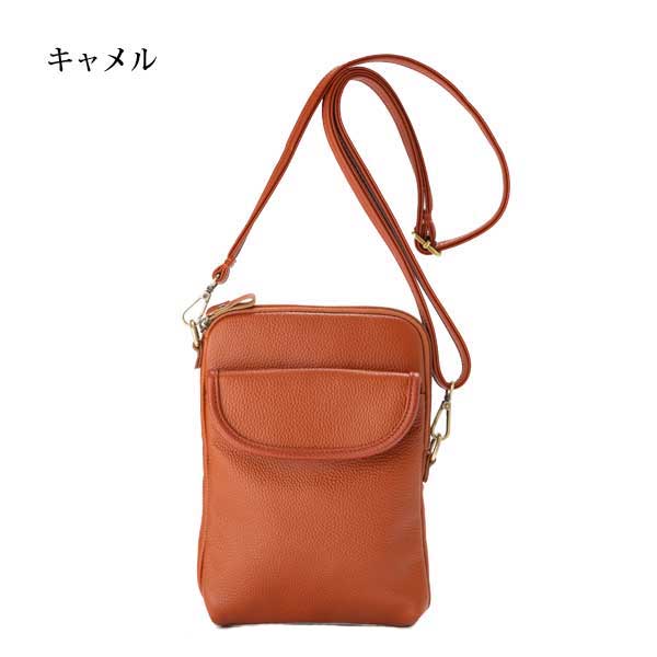 牛革スマホが操作できるショルダーバッグ 豊岡工房 日本製 開閉