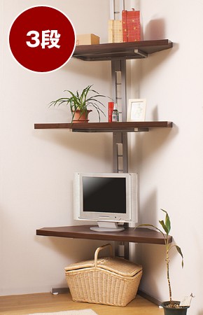 テレビ台 コーナーテレビボード 幅90cm+つっぱり式コーナーラック 3段