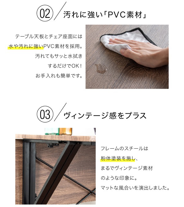 汚れに強い「PVC素材」