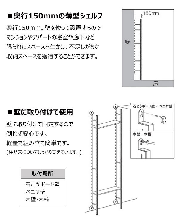 壁付けシェルフ ユニットシェル壁付けシェルフ ユニットシェルフ 高さ