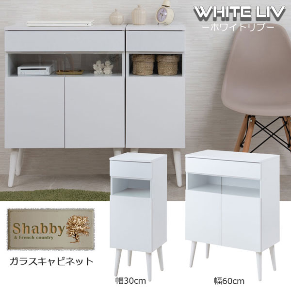 キャビネット 幅60cm ルーター収納 ファックス台 本収納 引出し付 WHITELIV FY-0126-NS