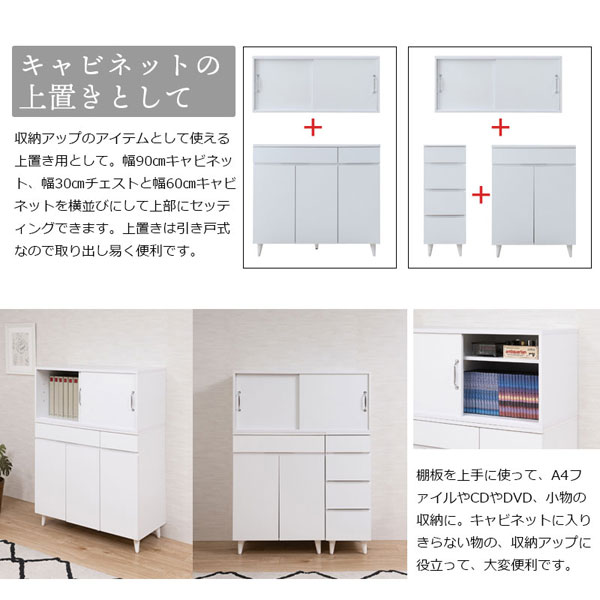 ローボード 引戸キャビネット 幅90cm 上置き利用可 テレビ台 テレビ