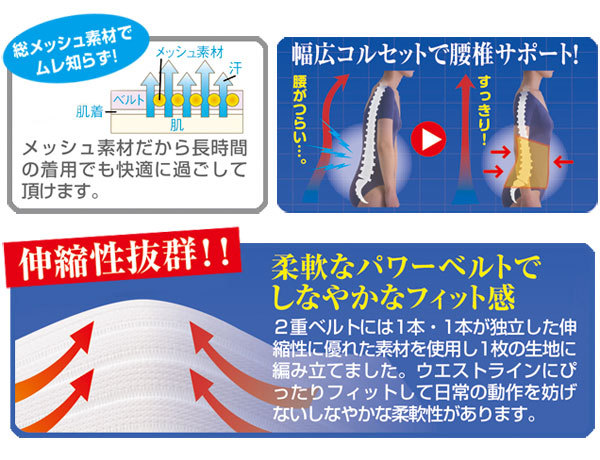 メッシュ素材/伸縮性抜群