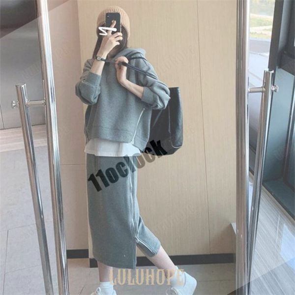 セットアップ 上下セット パーカー レディース スカートスーツ