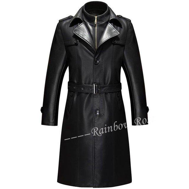 ラム革コート ロングジャケット レザージャケット メンズ 革ジャケット