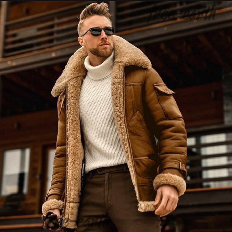 メンズ革ジャン ムートンコート レザージャケット 裏起毛 ムートン