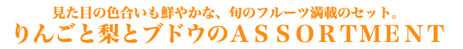 りんご、梨、ぶどうの入ったラッピング果物セット