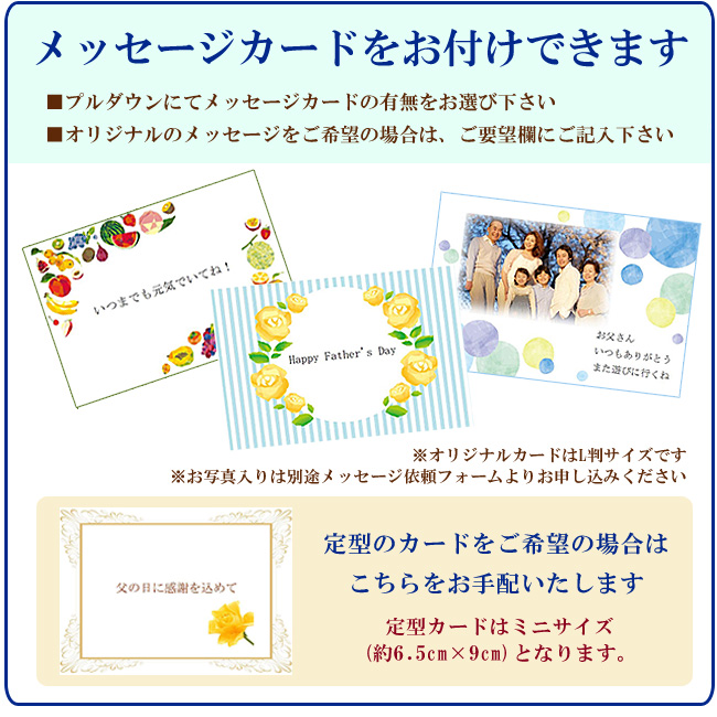 メッセージカードおつけできます