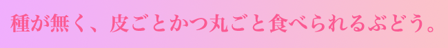 種がなく皮ごと食べられるぶどう