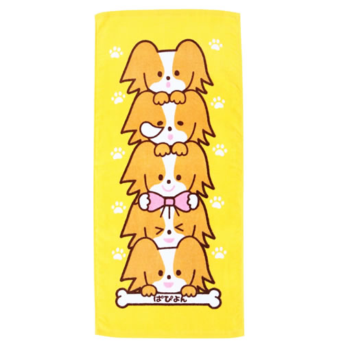 ツミツミワンワン フェイスタオル 約34×75cm つみつみわんわん