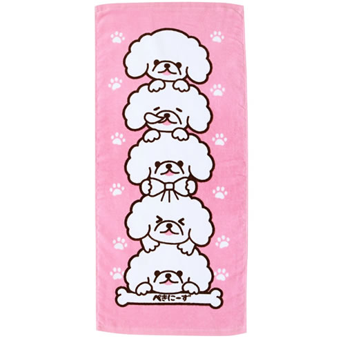 ツミツミワンワン フェイスタオル 約34×75cm つみつみわんわん