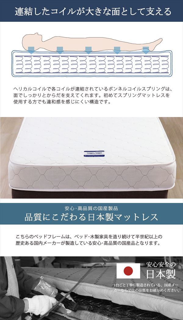 日本製ボルトレスパネル型ベッド シングル S ナチュラル NA ホワイト WH ブラウン BR 工具不要 簡単組立 おすすめ コンパクト シンプル ベ｜1bankanwebshop｜16