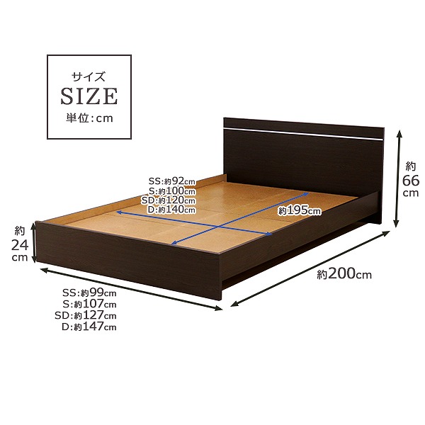 日本製パネル型 ラインデザイン ベッド ワイドキング210 WK210