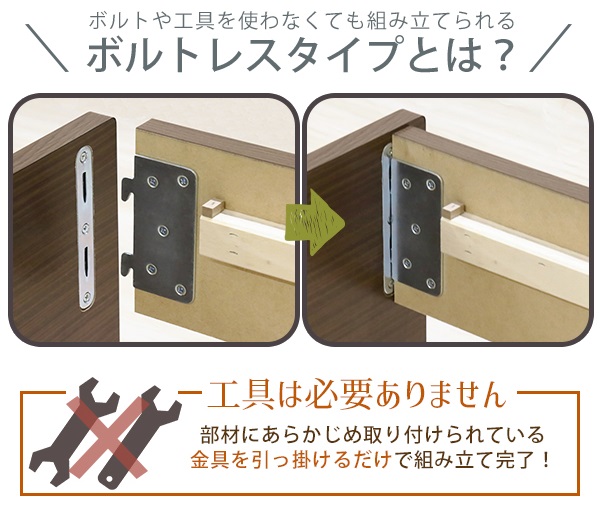 日本製ボルトレスパネル型ベッド シングル S ナチュラル NA ホワイト WH ブラウン BR 工具不要 簡単組立 おすすめ コンパクト シンプル ベ｜1bankanwebshop｜03