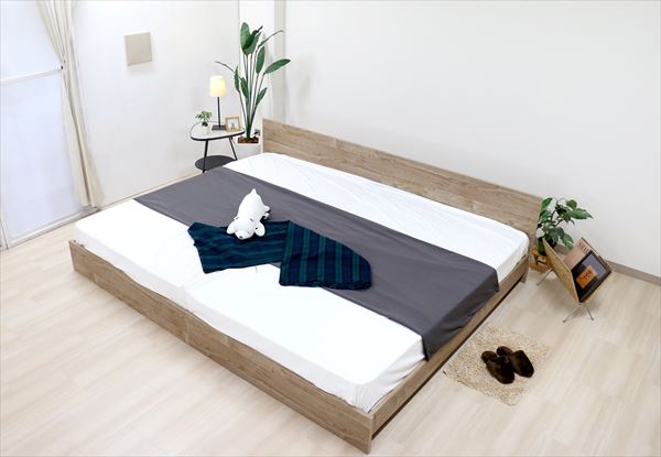 日本製 パネル型 デザイン ベッド ワイドキング220 WK220 ナチュラル