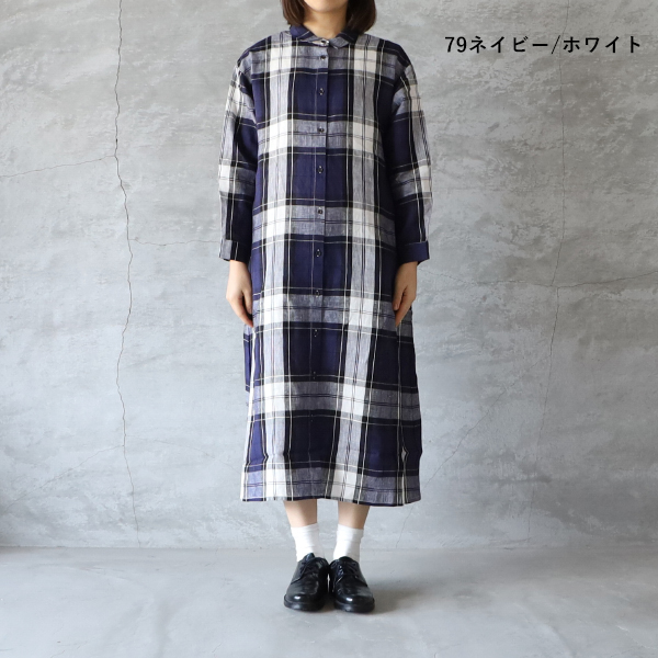 blue willow ブルーウィロウ リネンタータンチェックワンピース ゆう