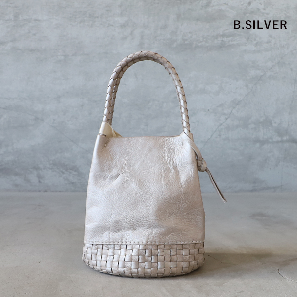 ich kyuca トートバッグ シルバー 革 Kyuca KYUCA キューカ KY-0346 Round tote (S) ラウンドトート