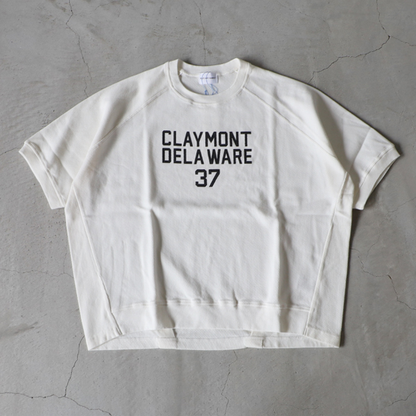 BLUE LAKE MARKET ブルーレイクマーケット ハニカムメッシュ ヘムタックプリントプルオーバー CLAY MONT メール便対応 日本製 Tシャツ カットソー ロゴ シンプル｜1em-rue｜02