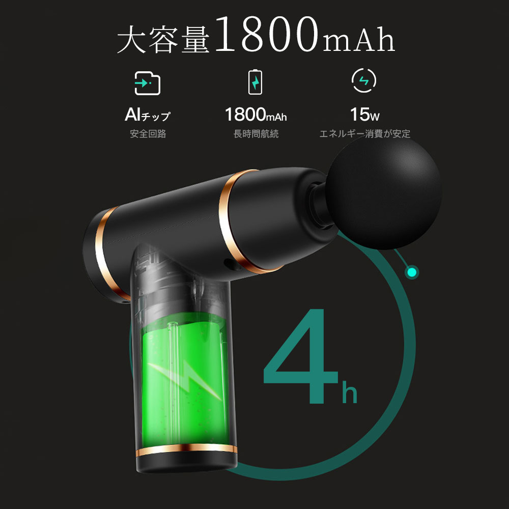 充電式マッサージャー 金 ゴールド 弱~強可変式 小型強力 電動マッサージ 充電式マッサージャー 金 ゴールド 弱~強可変式 小型強力 電動マッサージ